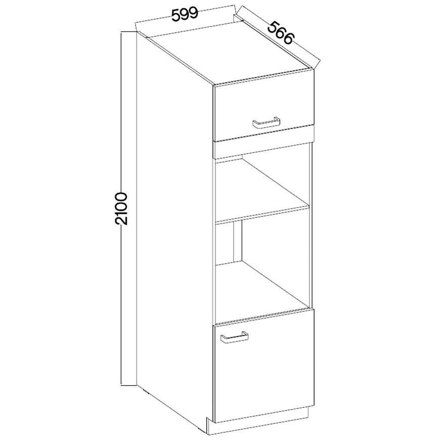 Kuchyňská skříňka Stilo bílý mat/dub artisan 60dpm-210 2f Baumax