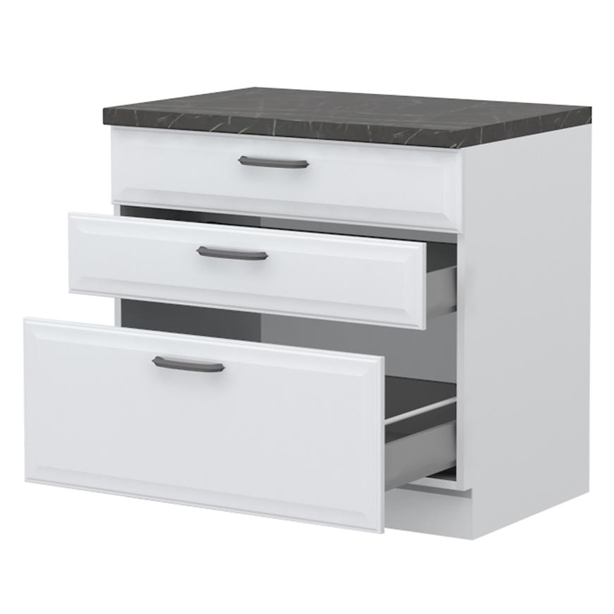 Kuchyňská skříňka Evia r-90-3mbox/4 pearl grey matná Baumax