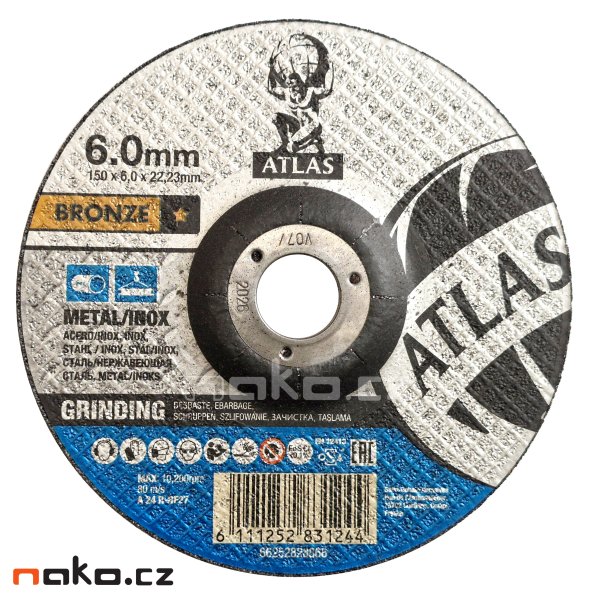 ATLAS 150x6.0 A24R BF27 brusný kotouč na ocel a nerez 66252828868