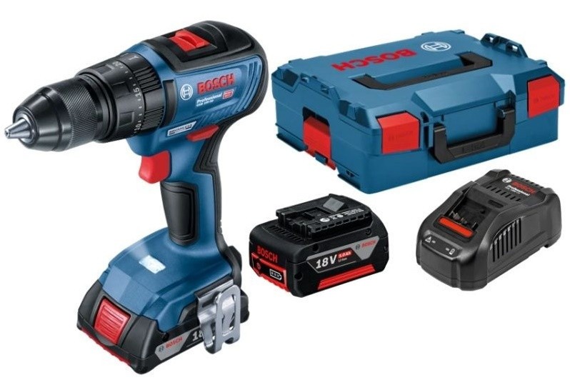 BOSCH GSR 18V-50 Professional bezuhlíková aku vrtačka L-Boxx 2x 5Ah 06019H5001