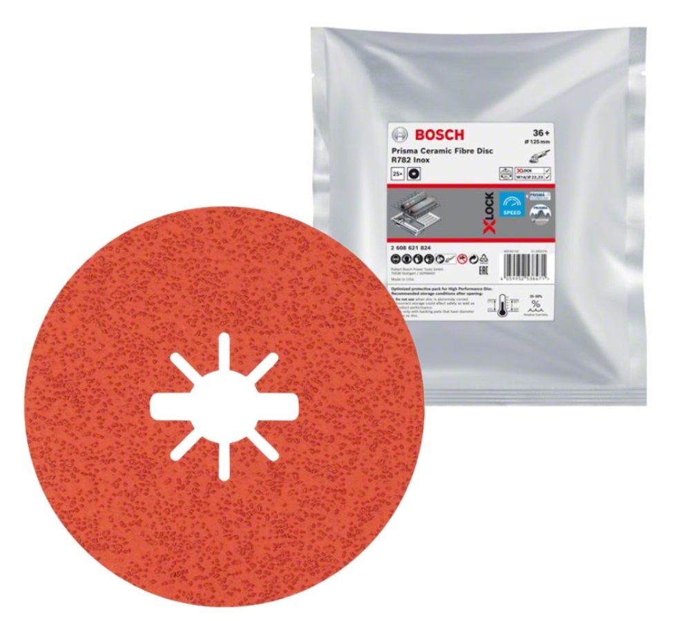 BOSCH brusný fíbrový kotouč 125 mm R782 Z36 X-LOCK Prisma Ceramic