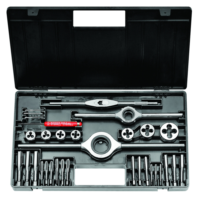 BUČOVICE TOOLS NAREX Bučovice kazeta M1-II HSS (M3-M12) sadové závitníky + očka 340120