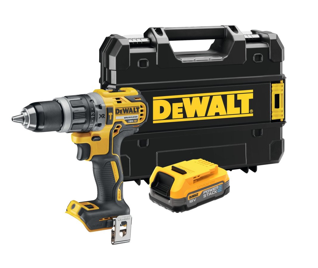 DeWALT DCD796E1T příklepová bezuhlíková aku vrtačka XR POWERSTACK LiIon 18V 1x1