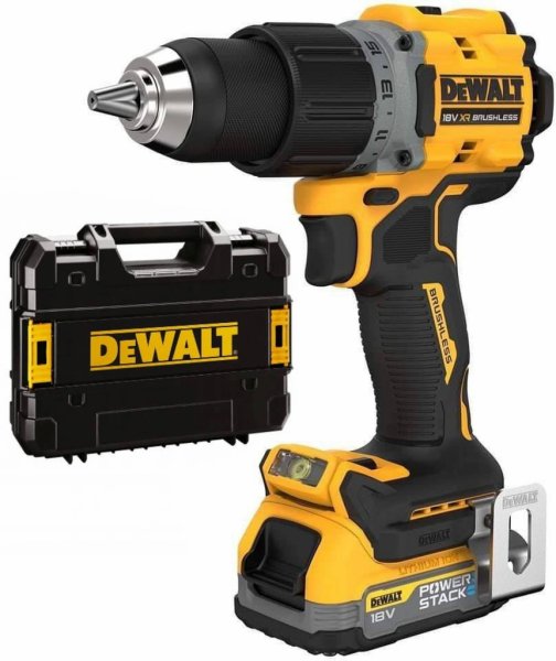 DeWALT DCD800E1T bezuhlíková aku vrtačka XR POWERSTACK LiIon 18V 1x1