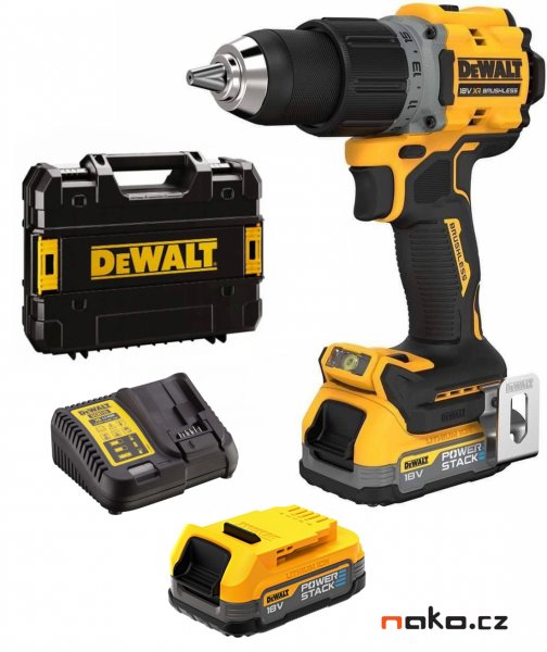 DeWALT DCD800E2T bezuhlíková aku vrtačka XR POWERSTACK LiIon 18V 2x1