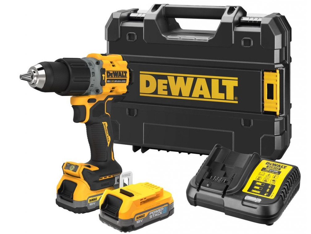 DeWALT DCD805E2T příklepová bezuhlíková aku vrtačka XR POWERSTACK LiIon 18V 2x1