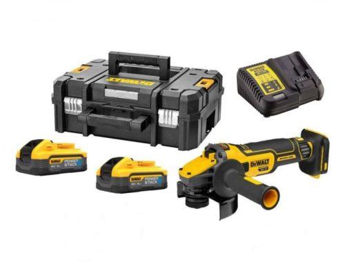 DeWALT DCG405H2T bezuhlíková aku úhlová bruska PowerStack 18V/2x5