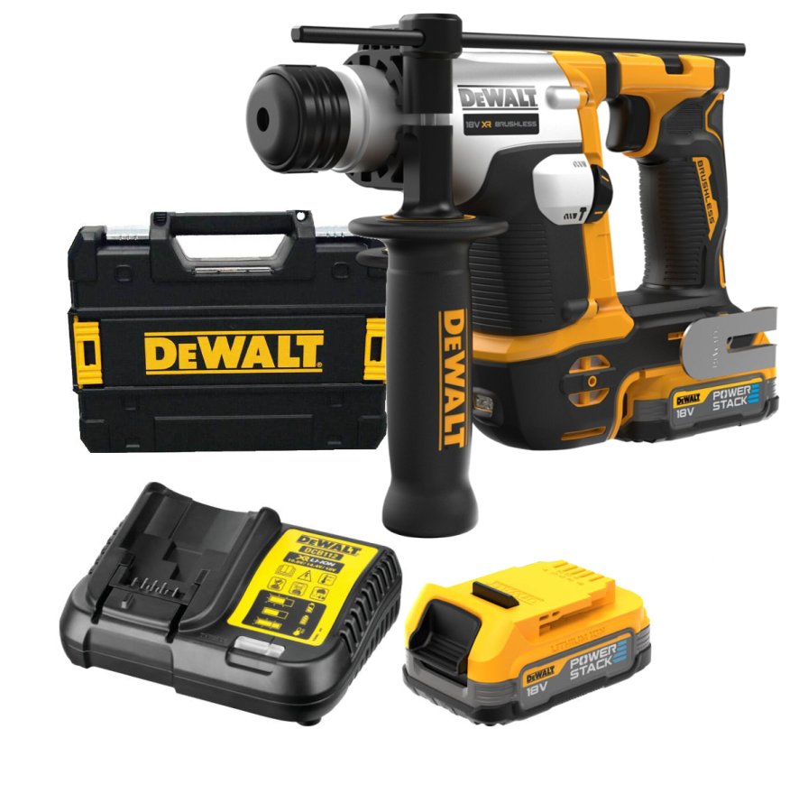 DeWALT DCH172E2T bezuhlíkové vrtací aku kladivo XR POWERSTACK LiIon 18V 2x2Ah