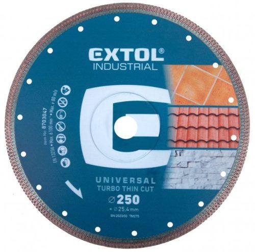 EXTOL INDUSTRIAL 8703047 kotouč diamantový turbo Thin Cut suchý i mokrý řez 250x25