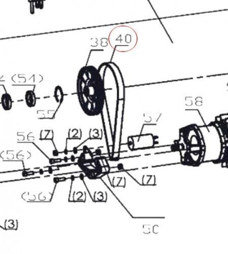 HECHT 211700040 drážkový řemen PJ711/280J pro míchačku 2117