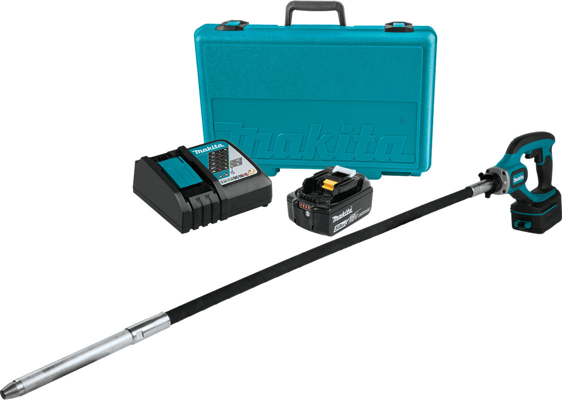 MAKITA DVR450RTE aku zhutňovač betonu LiIon LXT 18V 2x 5Ah