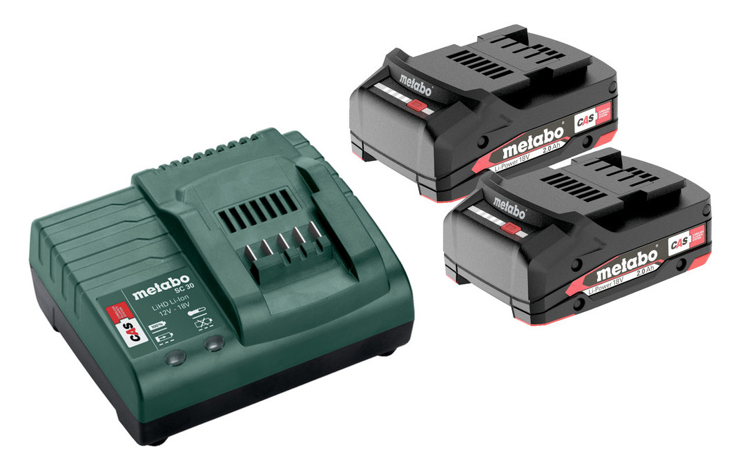 METABO Basic Set 18V Li-Power 2x akumulátor 2.0Ah+nabíječka SC 30) 685161000 ORIGINÁL