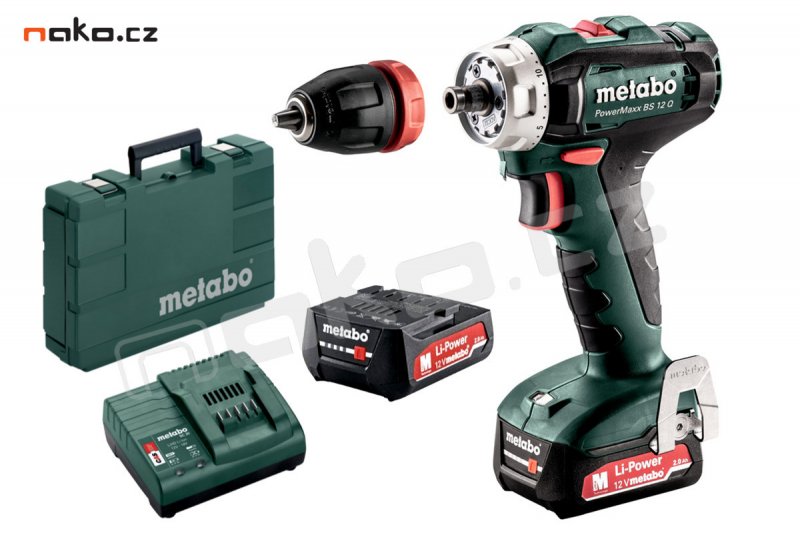 METABO PowerMaxx BS 12 Q aku vrtačka LiIon 2x2Ah 601037500