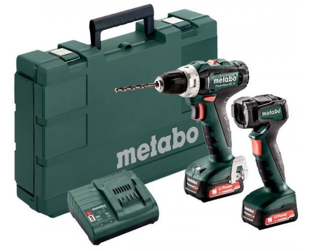 METABO PowerMaxx BS 12 aku vrtačka + svítilna ULA LiIon 2x2Ah 601036900