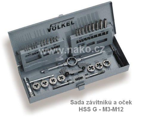 VÖLKEL 49501 kazeta M3-M12 závitníky + očka HSS G (M1-II)