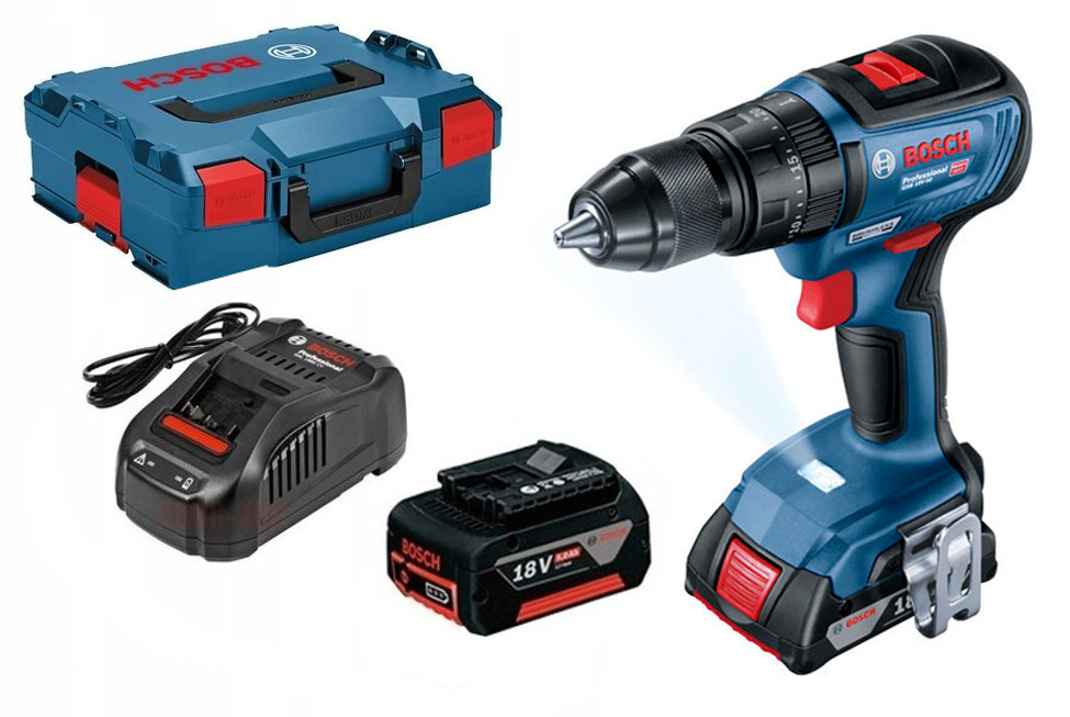 BOSCH GSB 18V-50 Professional příklepová aku vrtačka 2x 5Ah L-BOXX 06019H5101