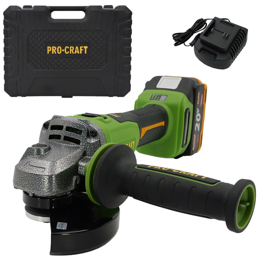 PROCRAFT PWA220 bezuhlíková aku úhlová bruska 125mm LiIon 20V 1x 4Ah