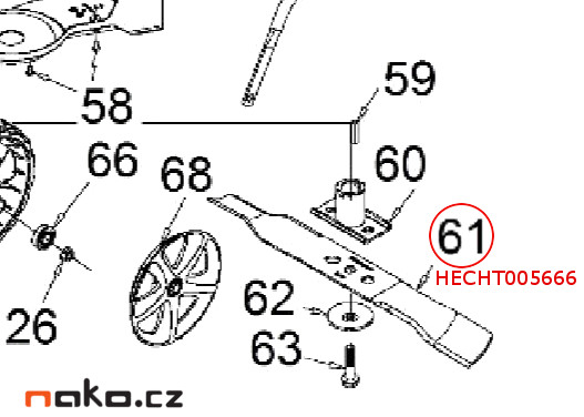 HECHT 005666 nůž do sekačky HECHT 5666