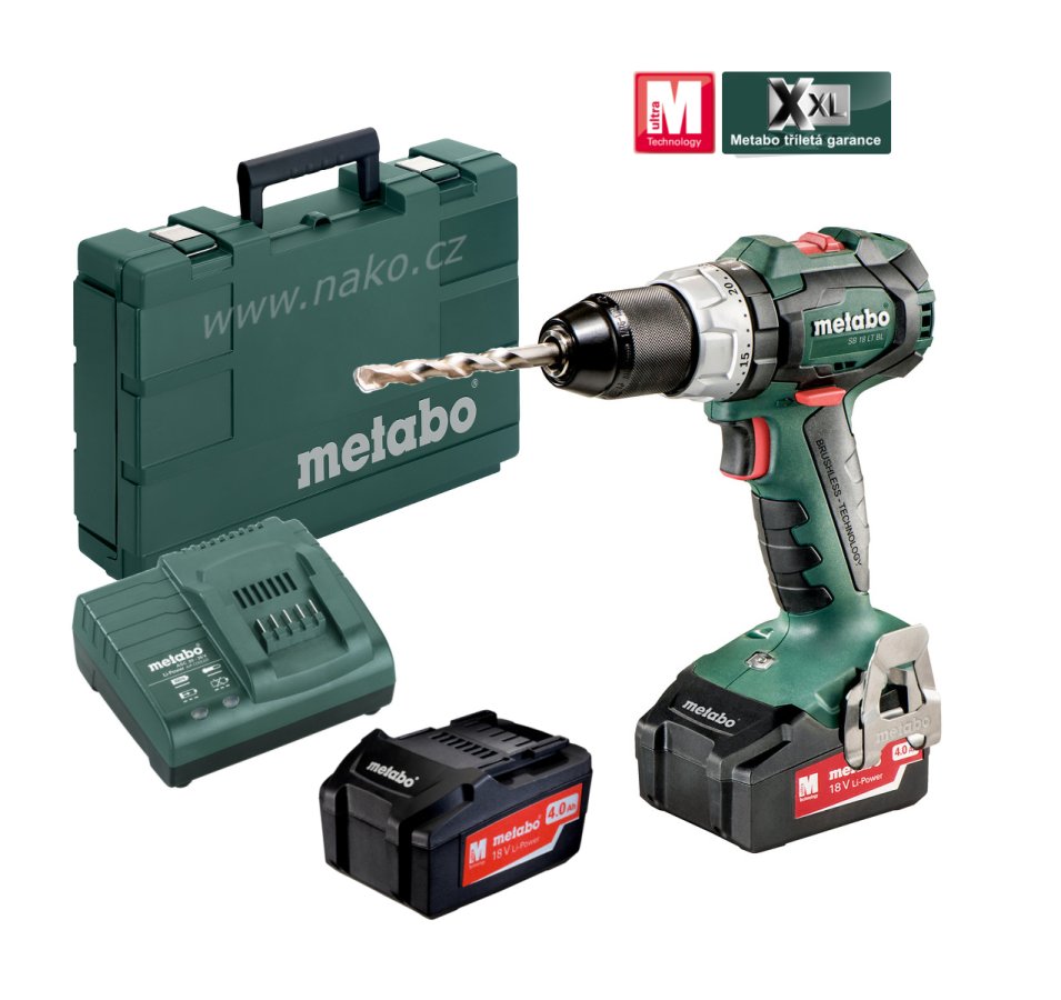 METABO SB 18 LT BL příklepová bezuhlíková aku vrtačka 2x4