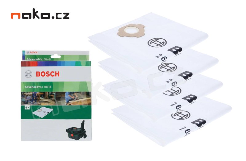 BOSCH 2609256F67 netkané filtrační sáčky 4ks pro AdvancedVac 18V-8