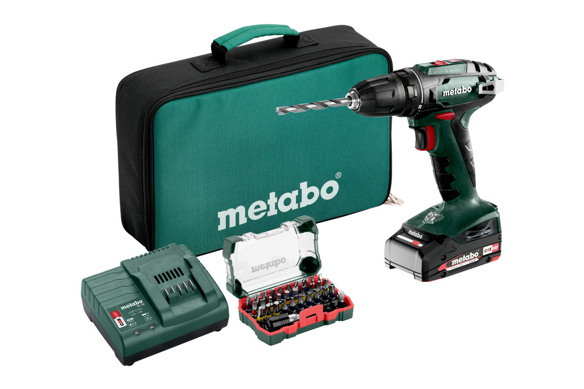 METABO BS 18 SET aku vrtačka 18V 1x 2Ah LiIon + sada bitů 602207580