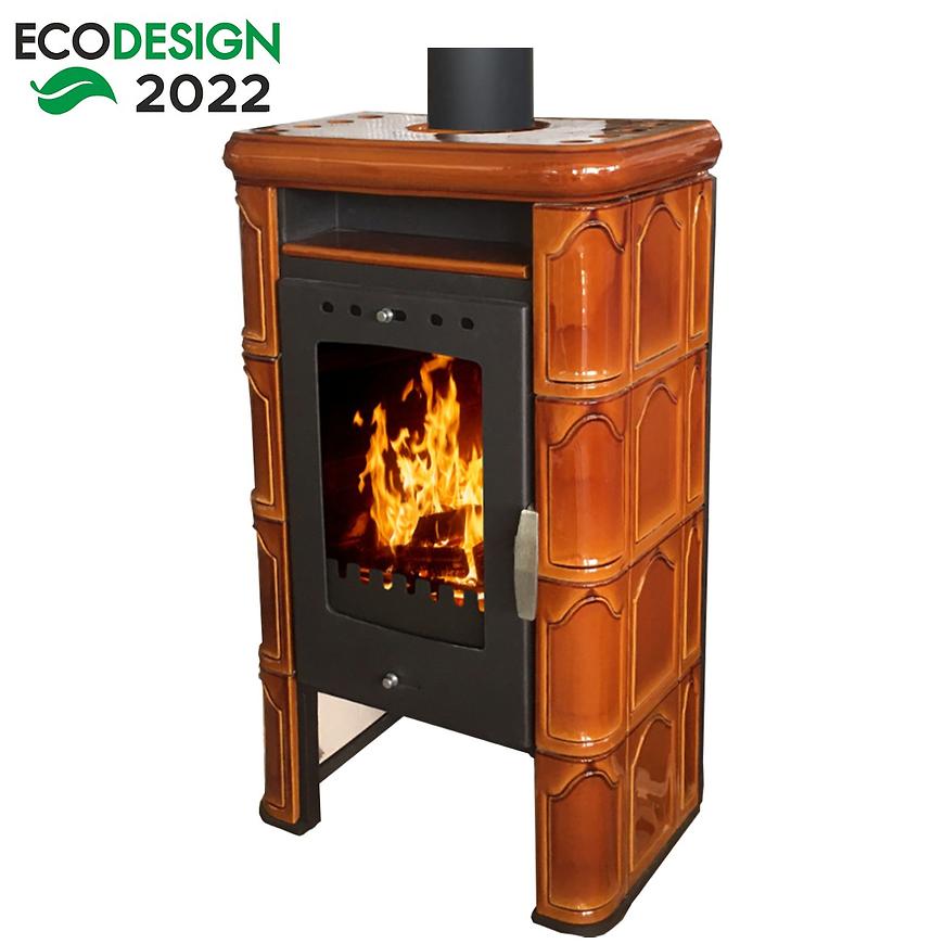 Kachlová kamna Bergamo II goldbrown 7kw Domofire