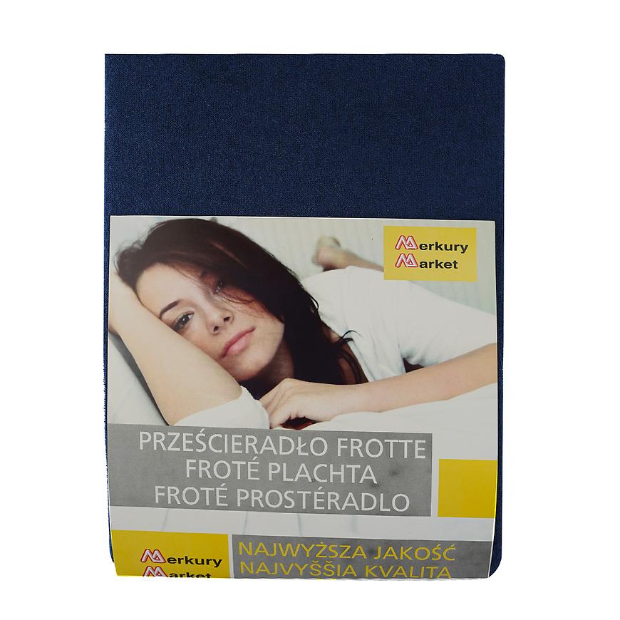 Froté napínací prostěradlo 180x200 tmavě modré 34 Baumax