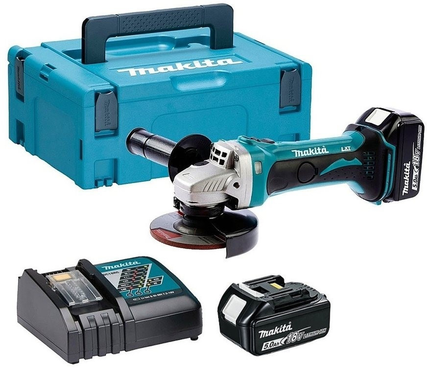 MAKITA DGA452RTJ aku úhlová bruska 115mm 18V LiIon 2x 5Ah Makpac