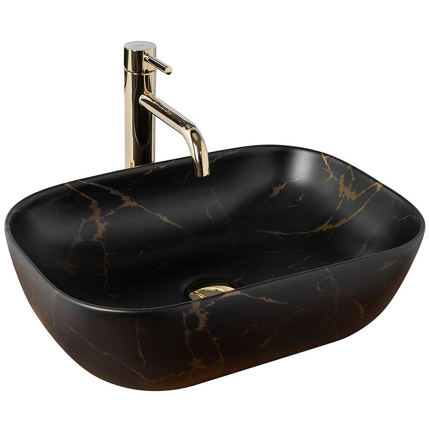 Umyvadlo na desku Belinda Black Marble Mat Baumax