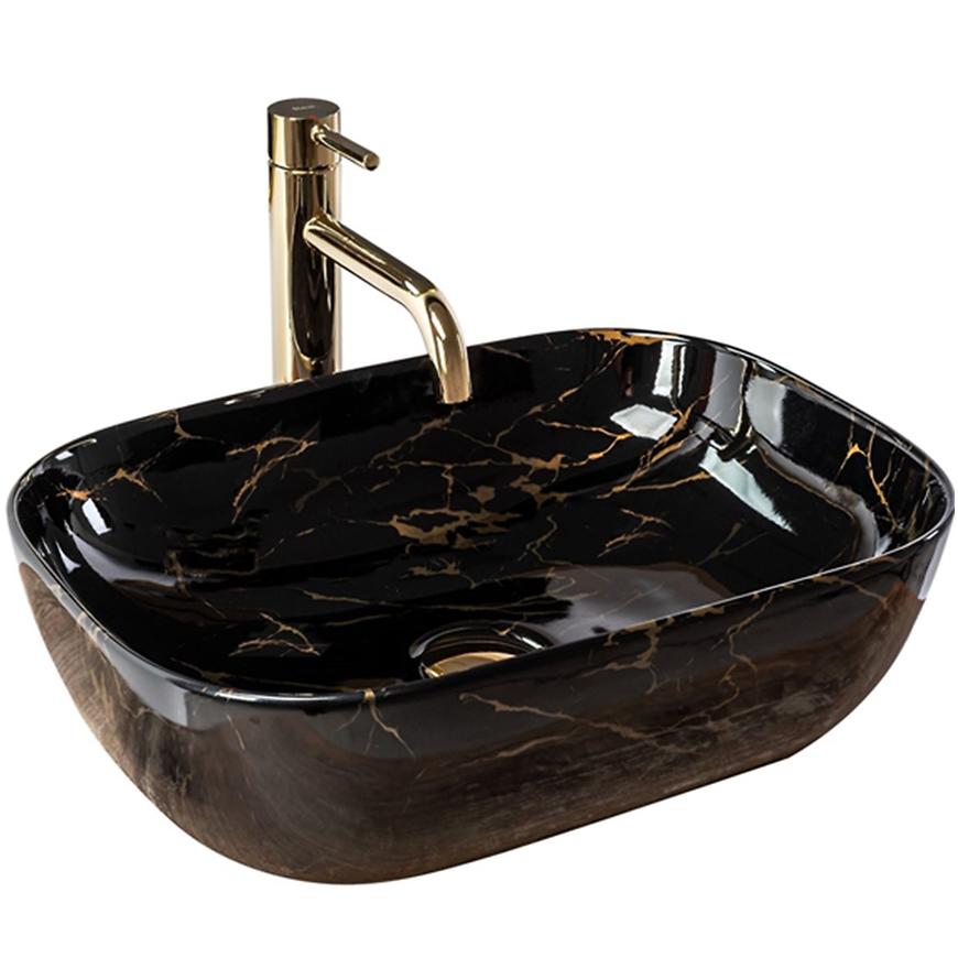 Umyvadlo na desku Belinda Black Marble Shiny Baumax