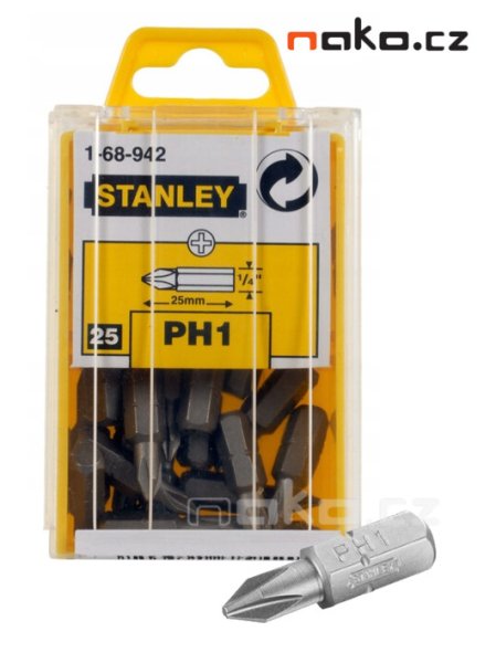 STANLEY 1-68-942 sada bitů PH1 x 25mm 25ks